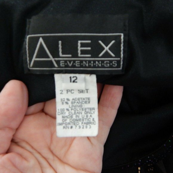 ALEX EVENINGS gorgeous maxi evening party dress. Sparkles are multicolored. - Picture 7 of 7